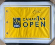 Item 11 - Framed RBC Canadian Open 2024 pin flag signed by Robert Macintyre