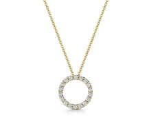 Item 21 - 18ct yellow gold diamond Circle Pendant